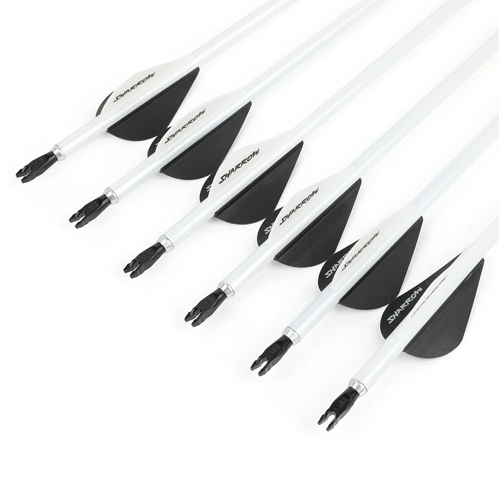 Flecha de carbono puro de 33,7 pulgadas, columna vertebral 600, Pin de eje de flecha Nock, paletas de goma de 2 ", tiro con arco, objetivo de caza, 12 Uds. - imagen 5