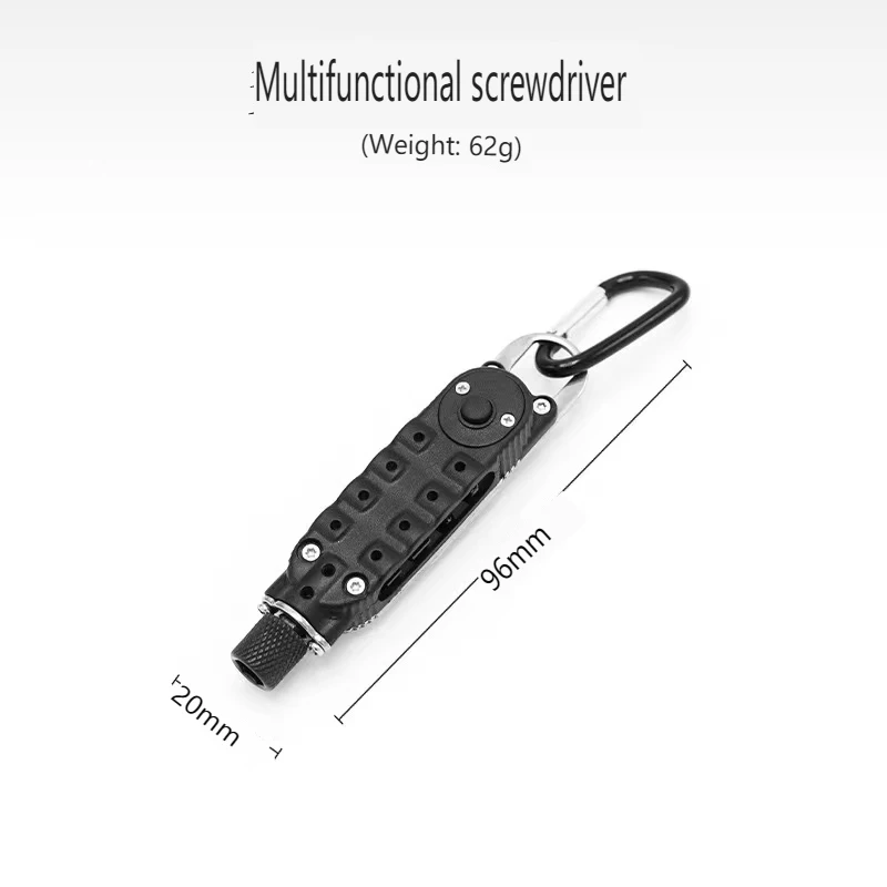 Herramienta de reparación de acero portátil, destornillador multifuncional, llavero EDC diario para exteriores - imagen 3