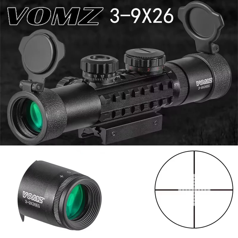 VOMZ nuevo 3-9X26 alcance rojo verde iluminado mira óptica táctica caza Riflescope 11/20mm para Rifle Picatinny Air 2026 - imagen 2