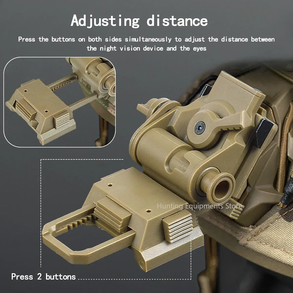 L4G24 casco táctico NVG soporte de montaje plegable gafas de visión nocturna Stent soporte de nailon para PVS15 PVS18 PGPNVG18 - imagen 4