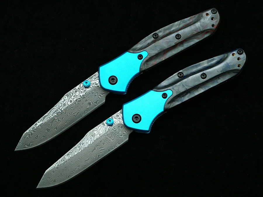 LEMIFSHE navaja plegable acero damasco VG10 con fibra carbono EDC