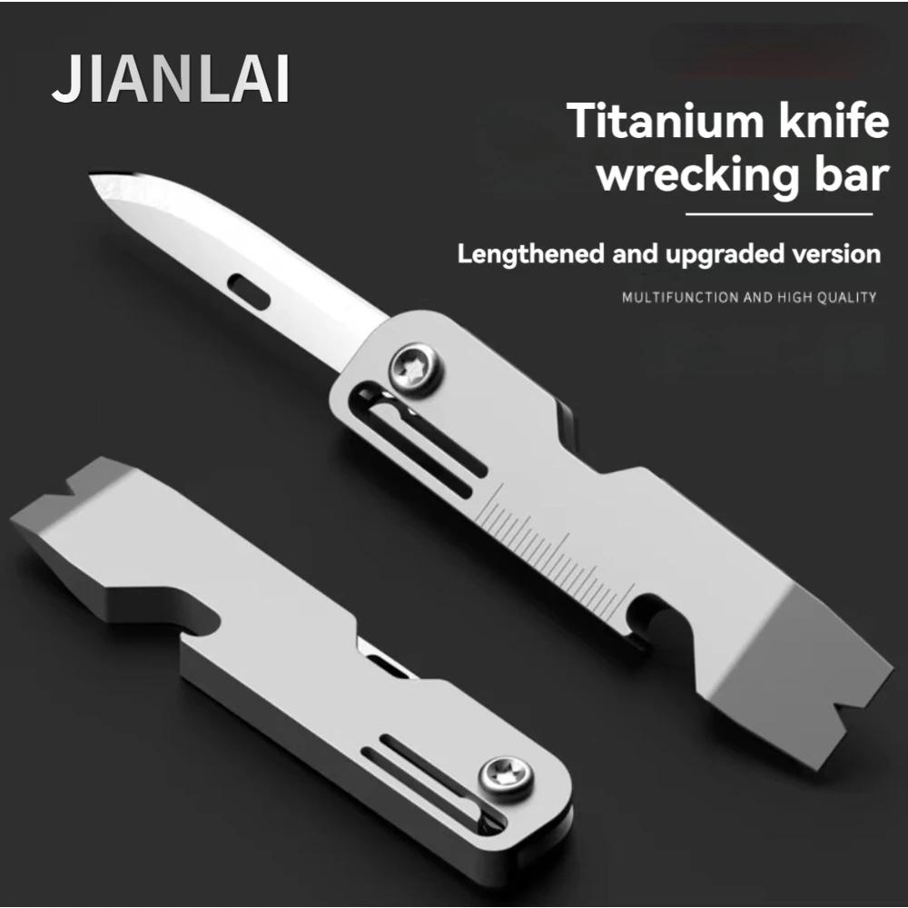 Llavero cuchillo titanio EDC multifuncion abrebotellas