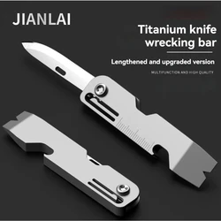 Llavero cuchillo titanio EDC multifuncion abrebotellas