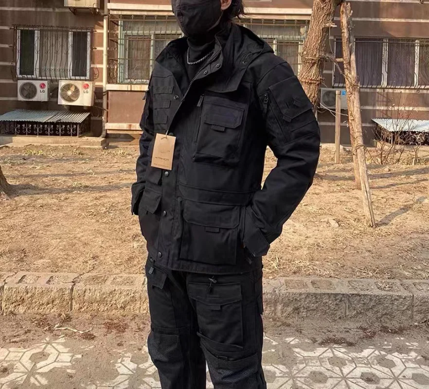 Chaquetas tácticas versátiles para Hombre, Chaquetas térmicas militares a prueba de viento, múltiples bolsillos, todo terreno - imagen 5