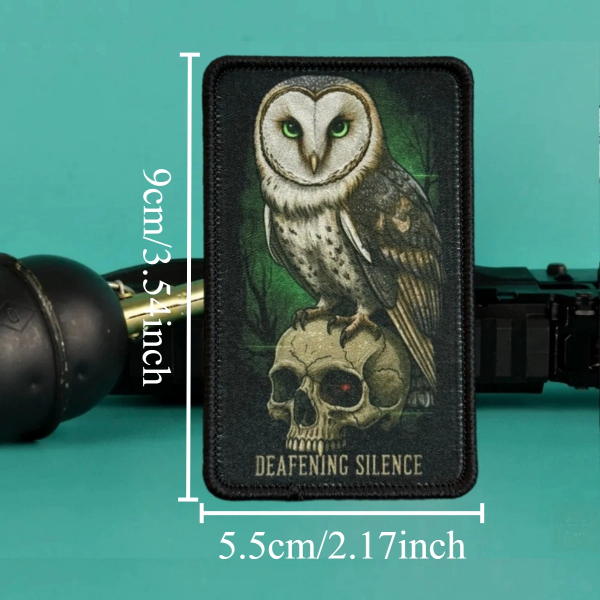 Parche táctico lechuza Barn Owl calavera silencio – gancho y bucle - imagen 3