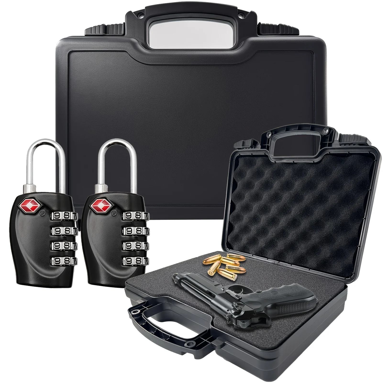 Caja de pistola para exteriores con dos cerraduras compatibles con TSA, fabricada en viajes de material PP resistente a impactos de alta calidad y cualquier otra forma de viaje - imagen 2