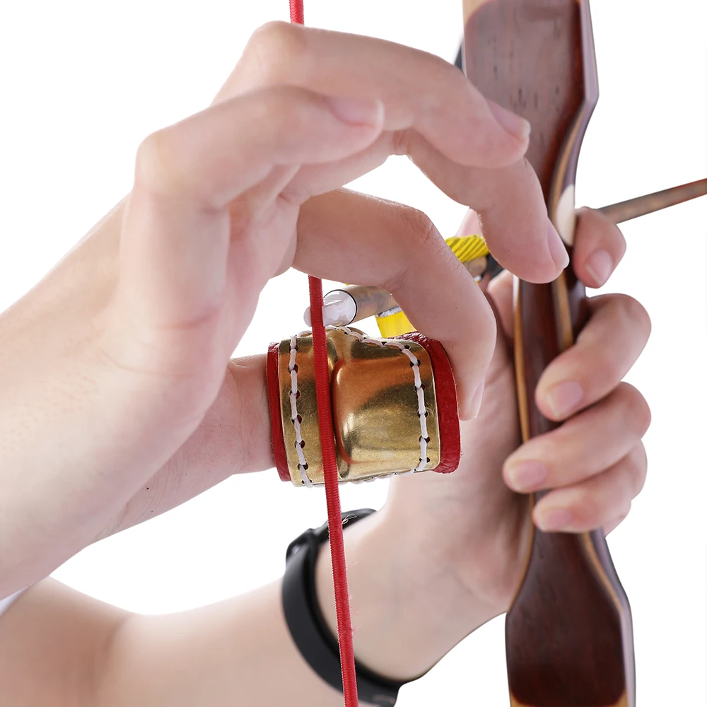 Protector de dedo para tiro con arco, protección resistente al desgaste para los dedos, arco recurvo tradicional, flecha, accesorios de caza - imagen 5