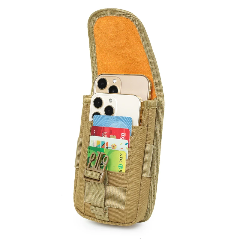 Bolsa para teléfono Molle de doble capa, funda para teléfono móvil, soporte para deportes al aire libre, senderismo, Camping, caza, herramienta EDC, riñonera - imagen 3