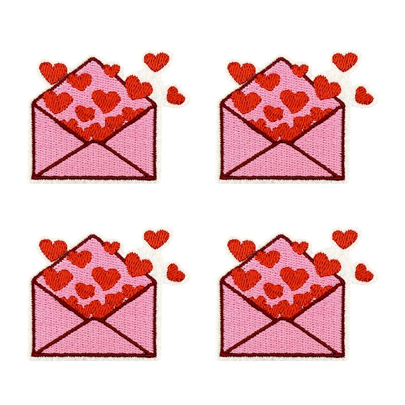 10 unids/lote, lemas de letras con patrón de moda, parche bordado DIY, parche rosa de dibujos animados para parejas, parches para planchar, pegatinas para coser, insignia decorativa - imagen 2