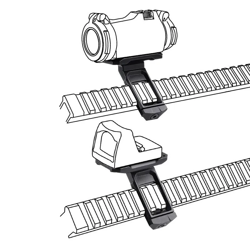 Accesorio de óptica de ataque táctico WADSN/SRO/mira de punto rojo T1 T2 H1 H2 Ambush OM45 soporte óptico de 45 grados para mira de punto rojo - imagen 4