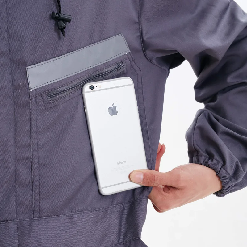 Mono reflectante de una pieza con gorra, mono de protección laboral de manga larga para hombre, pintura en aerosol, traje protector de reparación de automóviles - imagen 3