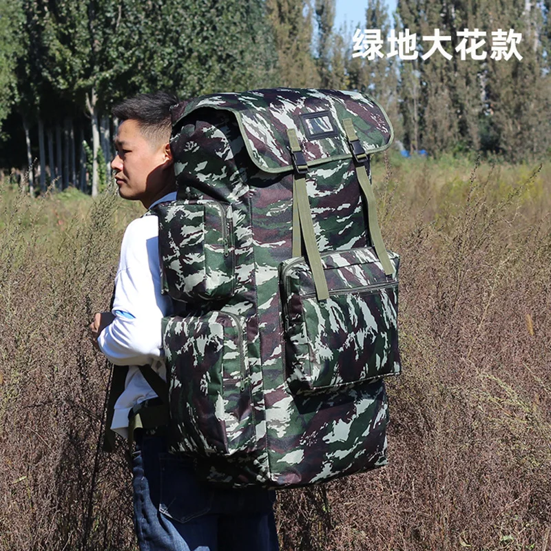 Mochila táctica de alta capacidad para deportes al aire libre, bolsa de senderismo, bolsa de Camping, tela Oxford, impermeable, equipaje resistente al desgaste, 130L - imagen 5