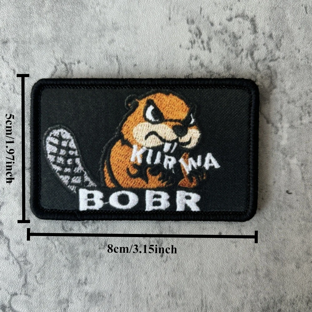 Kurwa Bobr Chevron moral insignia parche táctico militar impreso brazalete divertido gancho y bucle parche mochila pegatinas - imagen 3