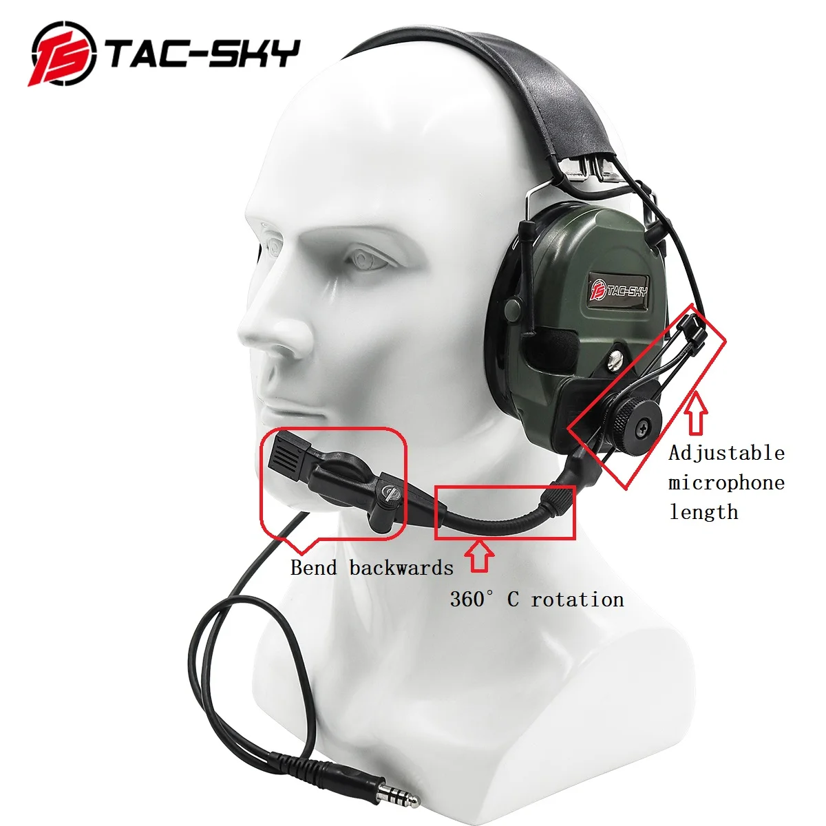 TS TAC-SKY auriculares tácticos orejeras de silicona caza al aire libre deportes reducción de ruido pastilla auriculares de tiro táctico - imagen 5