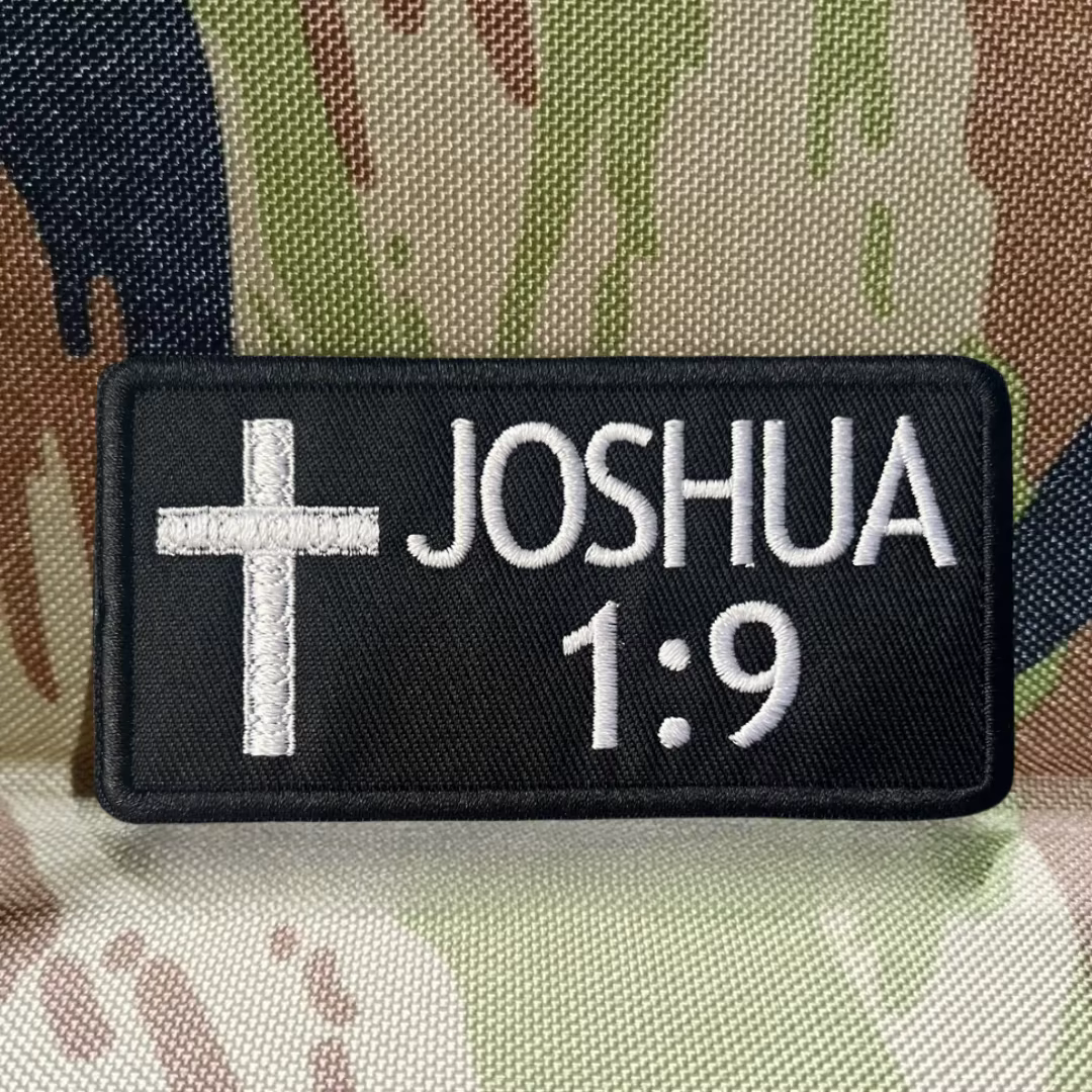 Parche táctico bordado Joshua 1:9 con velcro para mochila - imagen 5