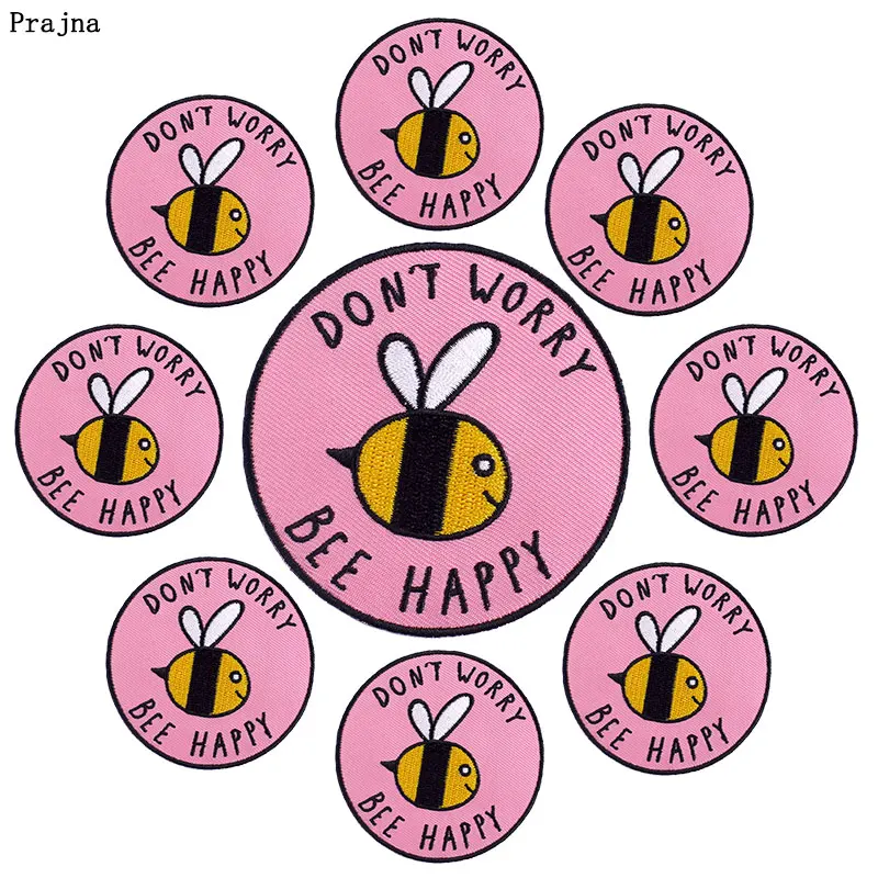 Prajna-parche bordado de dibujos animados de 10 unids/lote, parches de planchado de animales para ropa, parches de flores con letras, Parche de costura DIY - imagen 4