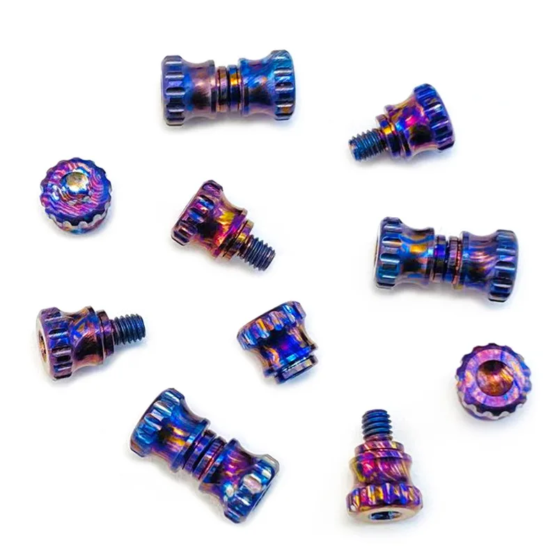 Tornillo timascus titanio empuje pulgar para cuchillo artesanal - imagen 4