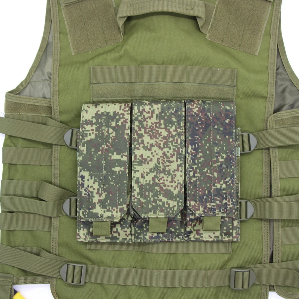 Bolsa Triple para revistas M4 5,6 7,62, bolsa individual doble para revistas para M6 AR M4 AR15, bolsa para Rifle, pistola, bolsa Molle, accesorio para chaleco - imagen 3