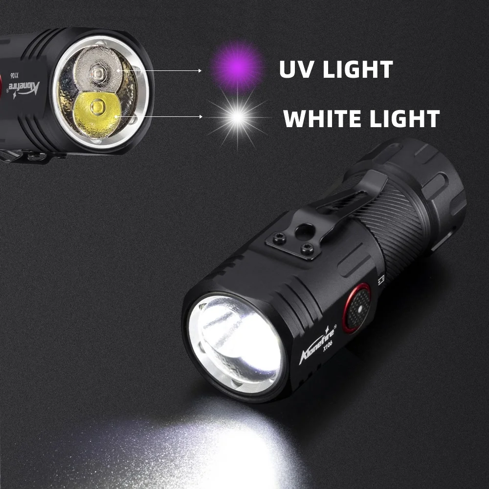 Linterna táctica UV 365nm + luz blanca – Detector de tinta invisible USB - imagen 3