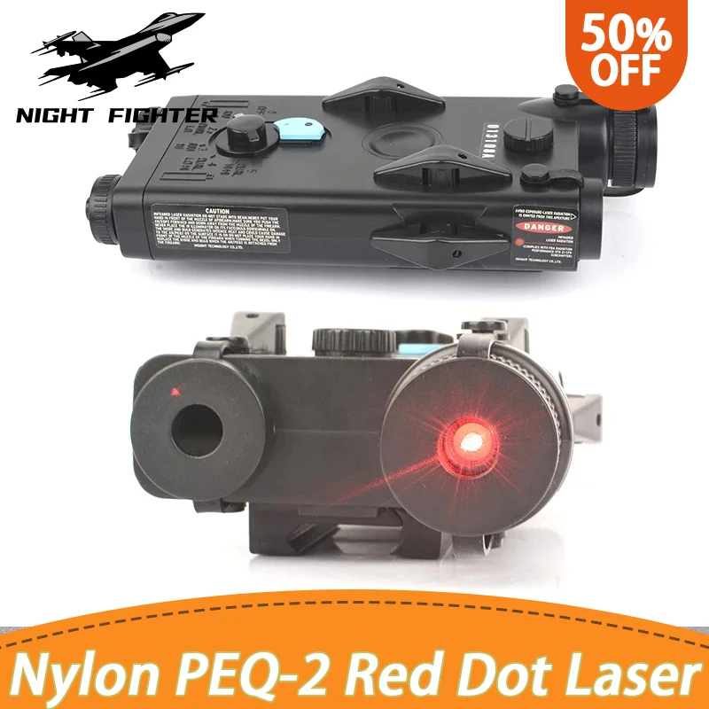 Wadsn, PEQ-2, punto rojo, Láser de nailon, PEQ2 una mira, indicador de ajuste de 20mm, Rail, arma táctica de caza, luz de exploración para CS Wargame