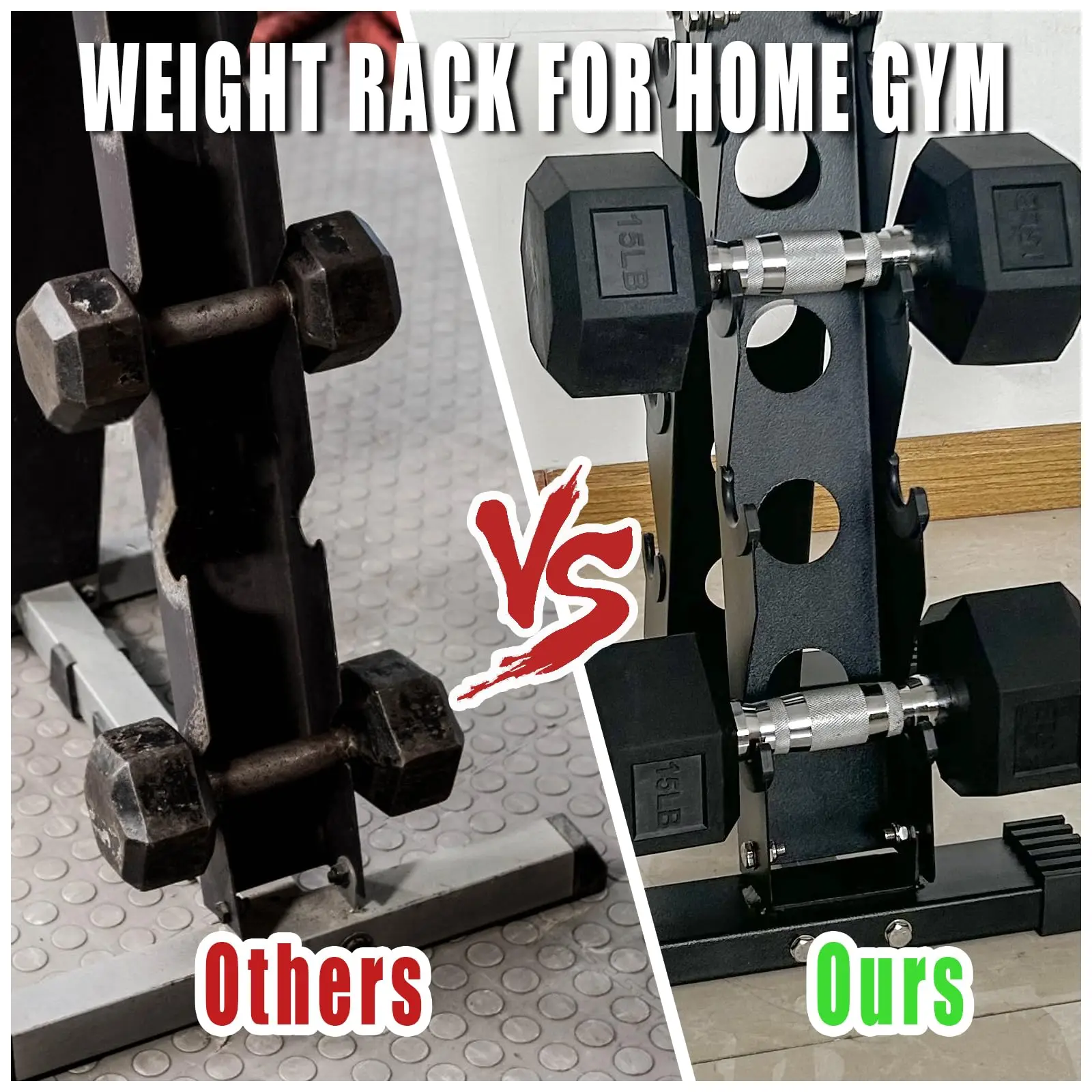 Soporte para mancuernas de alta resistencia para gimnasio en casa, organizador de almacenamiento con estante de peso ajustable, soporte para mancuernas de Fitness para equipos de ejercicio