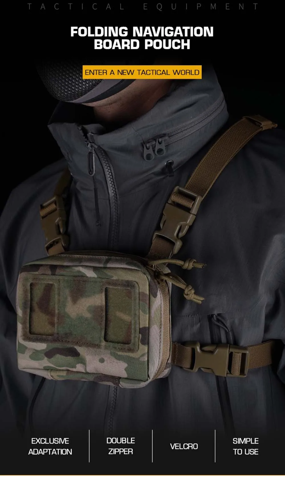 Bolsa Molle para teléfono plegable en uso