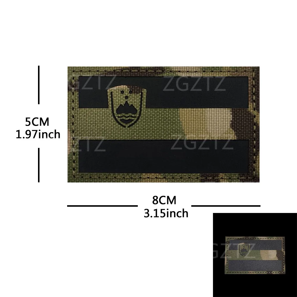 Parche IR reflectante bordado bandera de Eslovenia para mochila - imagen 5