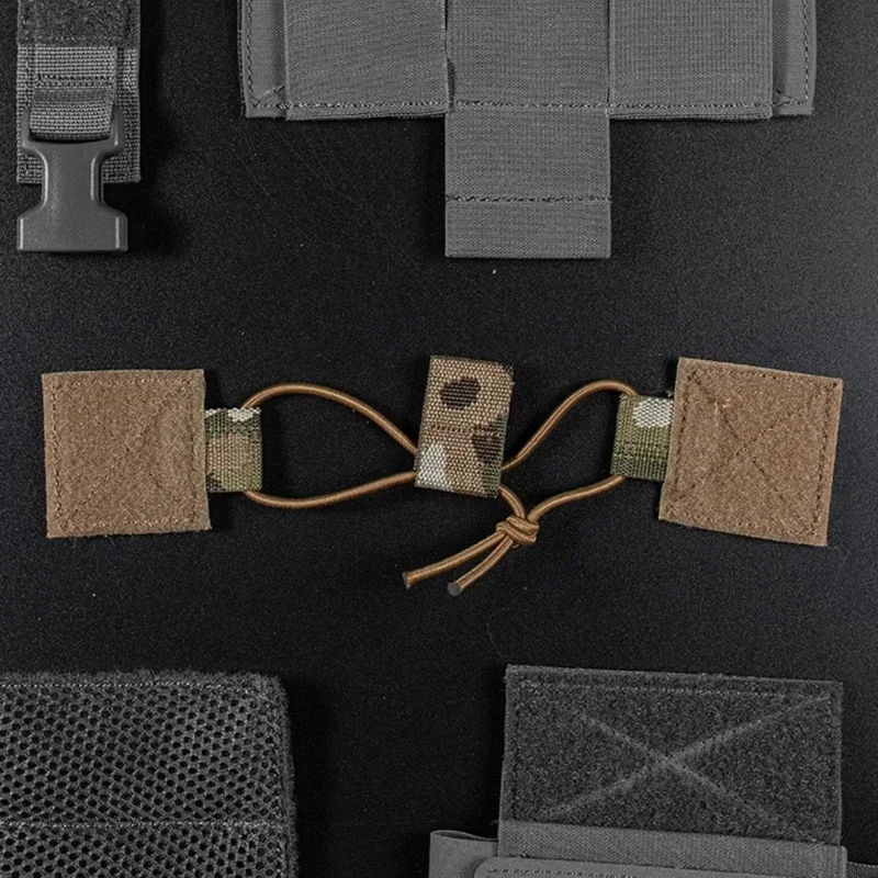 Correas elásticas tácticas, sujetador de revistas para plataforma de pecho D3CRM, gancho y bucle, cuerda de retención de Radio, hebilla fija, accesorios para chaleco - imagen 4