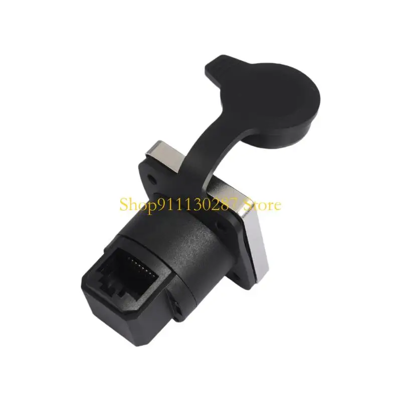 Módulo acoplador RJ45 Panel frontal J1HC con mecanismo bloqueo, conexión en ángulo 180/90 grados, Compatible con - imagen 2