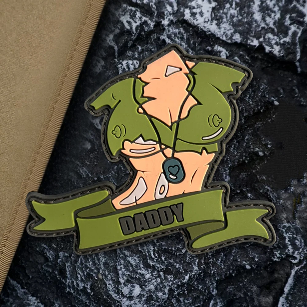 Parche de Chevron de Chica de Anime para ropa, insignia de moral táctica, emblema de gancho y bucle de PVC, pegatinas para brazalete de mochila del ejército militar - imagen 3