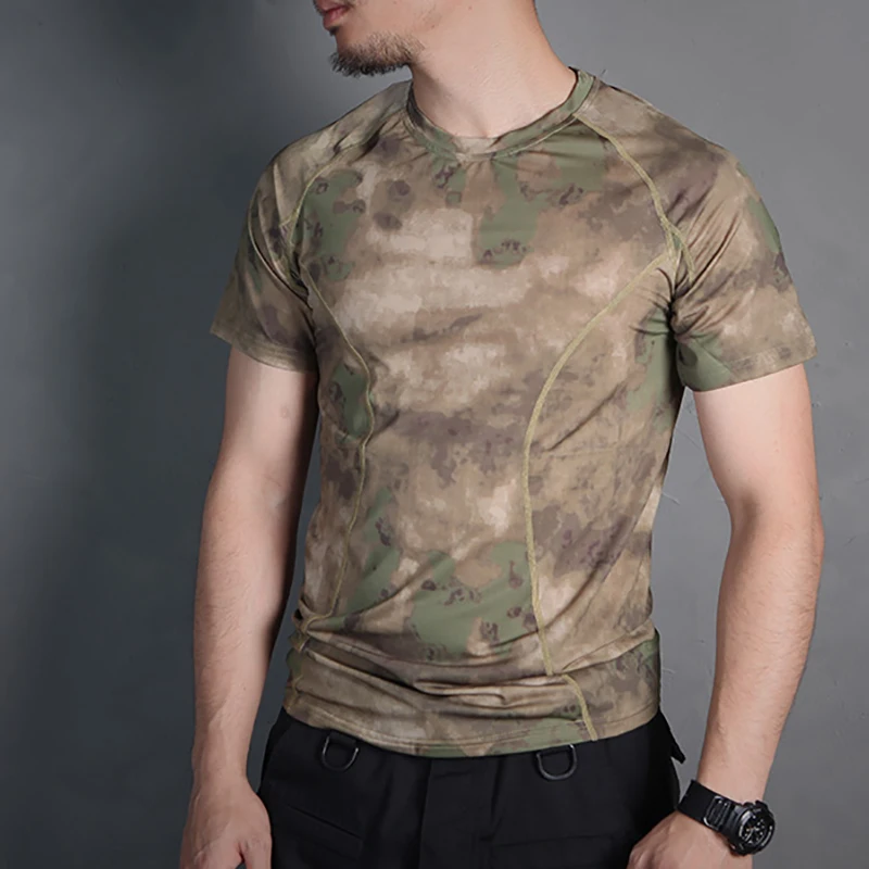 Emersongear, capa Base ajustada de piel táctica, camisetas de camuflaje para correr, camiseta que absorbe el sudor, senderismo, caza, pesca, deporte, camiseta al aire libre - imagen 3