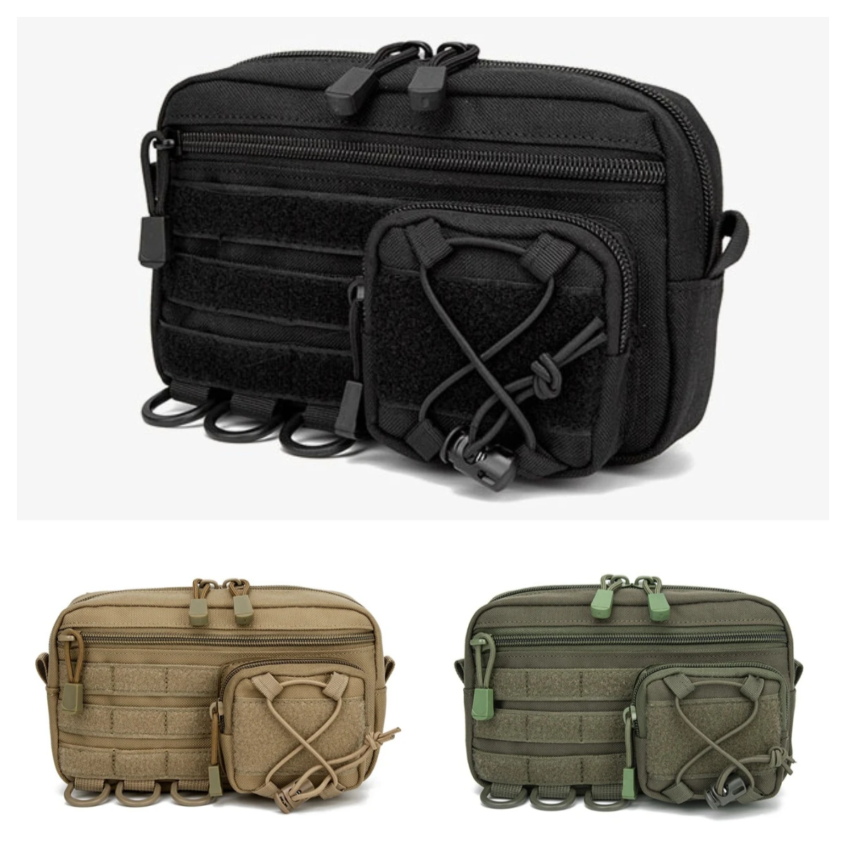 Bolsa EDC 1000D, bolsa organizadora Molle, bolsa de herramientas EDC de utilidad, bolsa Modular Horizontal, riñonera para exteriores, riñonera de caza EMT - imagen 2