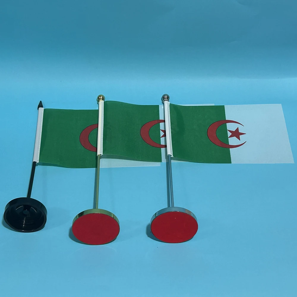 BANDERA DE SKY Bandera de escritorio de oficina Bandera de Argelia 14x21 cm Bandera de Argelia Bandera nacional Bandera de país Adornos de escritorio Banderas - imagen 2