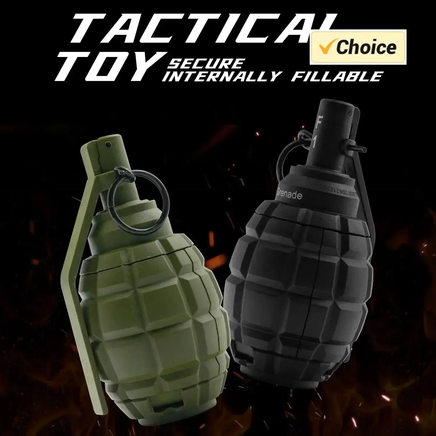 Granadas de Mano F1 de Juguete de Plástico, Juego de Batalla CS, Juguete de Simulación de Disparos, Modelo de Granadas de Mano Ficticias para Airsoft, Paintball, Juego de Rol - imagen 3