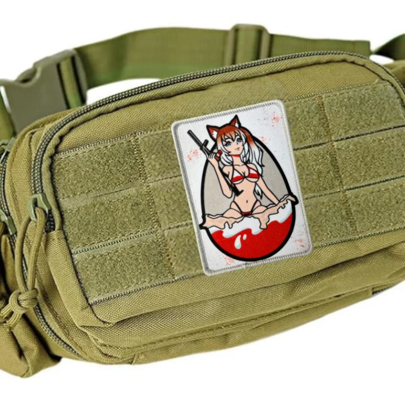 Parche táctico anime chica sorpresa con gancho y bucle para ropa - imagen 2
