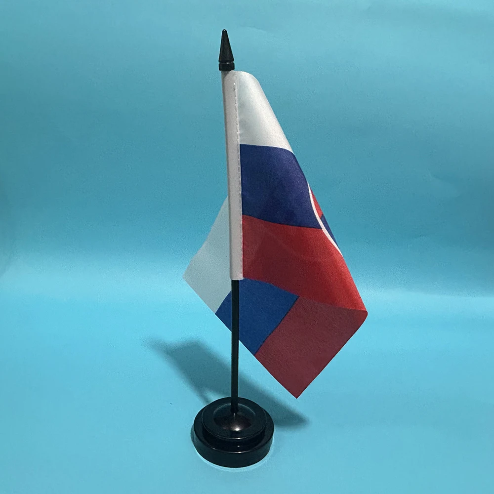 Bandera de Eslovaquia, escritorio de oficina, bandera pequeña, 14x21cm, poliéster, bandera nacional de Eslovaquia, pancarta de país, adornos de escritorio, banderas - imagen 5