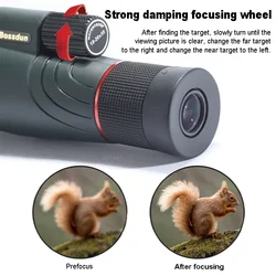 Telescopio monocular HD trípode clip móvil caza observación aves