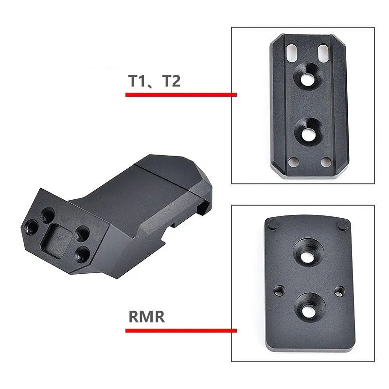 Soporte óptico de 35/45 grados de Metal nuevo para T01 T02 RM soporte de Base de Mira lateral de punto rojo 20mm riel Airsoft Accesorios - imagen 3
