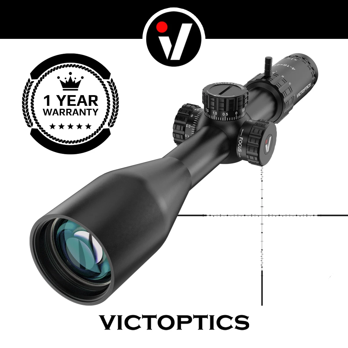 VictOptics S4 4-16x44 Alcance de Rifle SFP, Óptica Cristalina, Con Función de Bloqueo de Torreta, Campo de Visión Amplio, Para Armas de Aire y Armas de Fuego - imagen 2