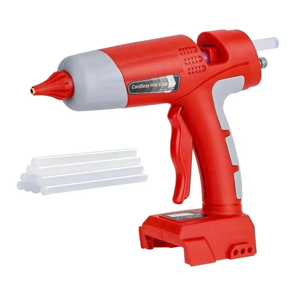 Pistola de pegamento de fusión en caliente inalámbrica con pantalla Digital, batería de iones de litio de 18V para Makita/Dewalt/Milwaukee/Bosch Ryobi, barras de pegamento de 11mm - imagen 2