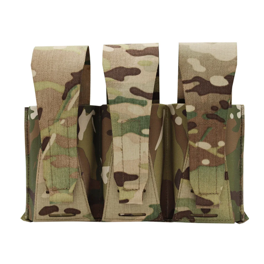 Chaleco táctico con Triple bolsa para revistas, cubierta abatible con Panel frontal, 5,56 M4 Mag, para caza, Airsoft - imagen 2