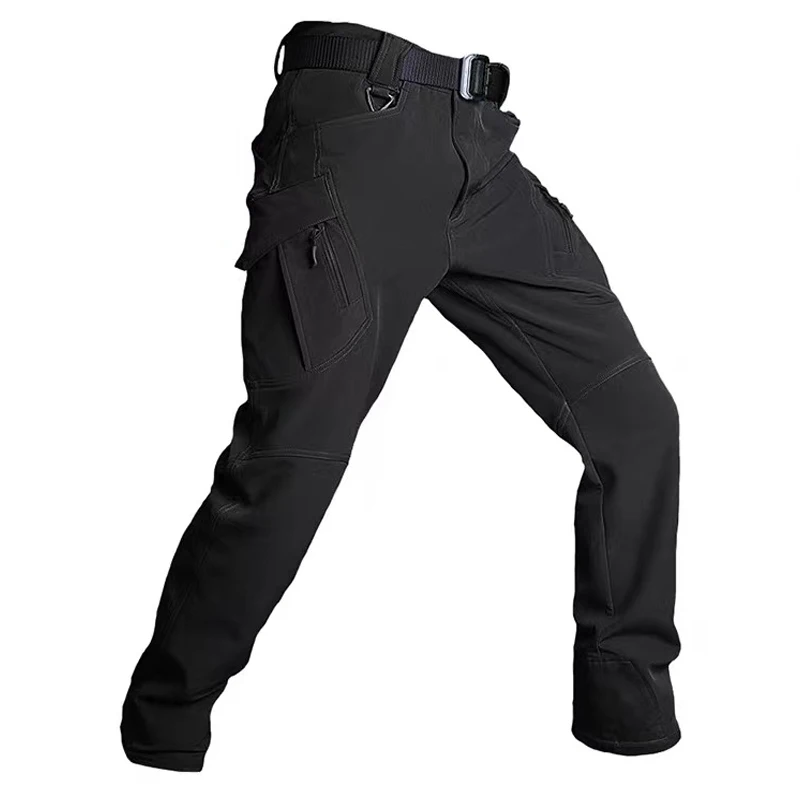 Pantalones tácticos de piel de tiburón para hombre, pantalones para acampar, senderismo, escalada, senderismo, pesca, caza, chaquetas de lana para exteriores de otoño
