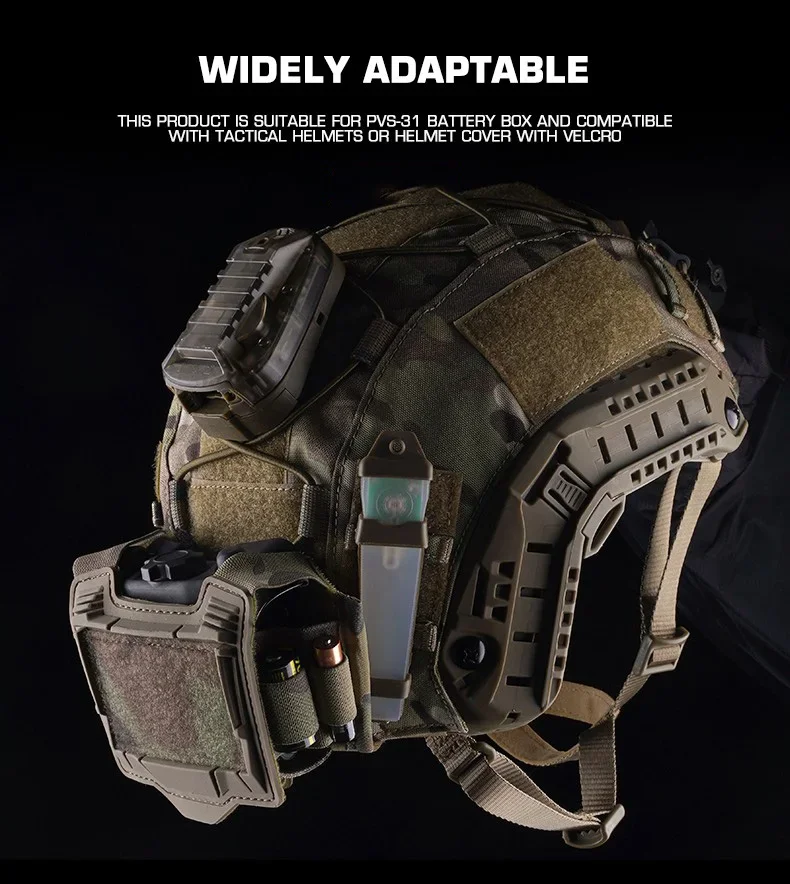 Subbolsa de batería para casco serie K, diseño duradero para entusiastas del exterior, equipo y equipo tácticos - imagen 4