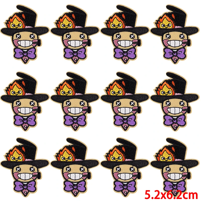 Parche bordado de Hip Hop para planchar en la ropa, parches bordados de Anime, insignias de parche Fusible Hippie, 10 piezas por lote - imagen 4