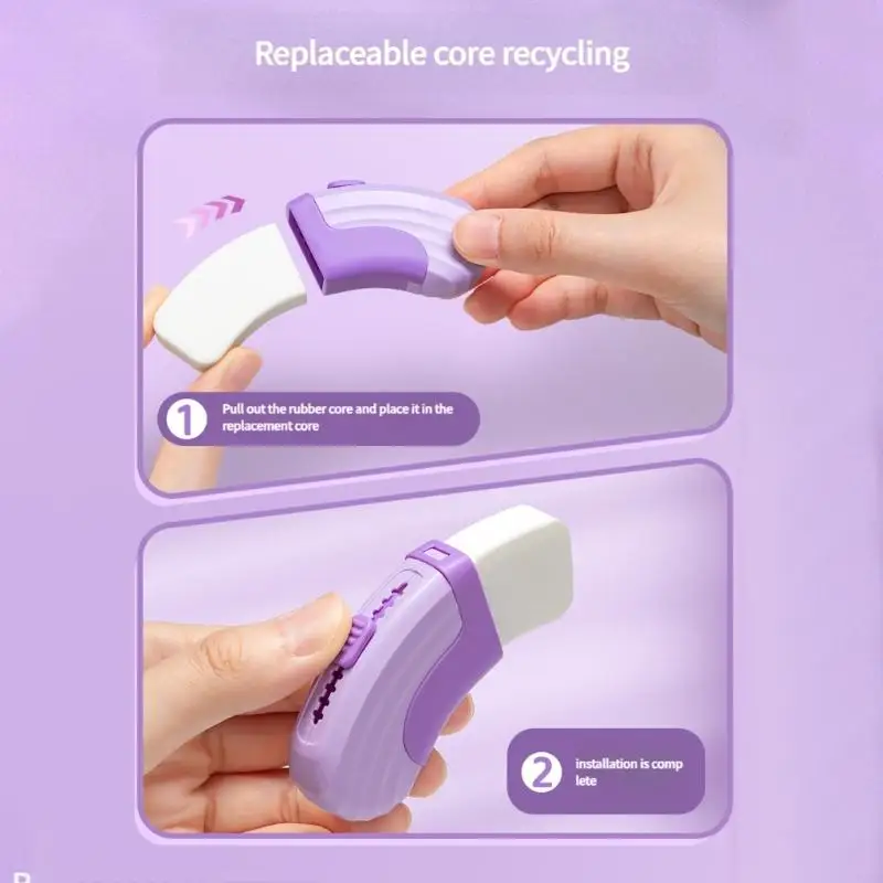 Grascos con recargas borrador retráctil deslizante Gorras blancas grandes para estudiantes que limpian K1KF - imagen 5