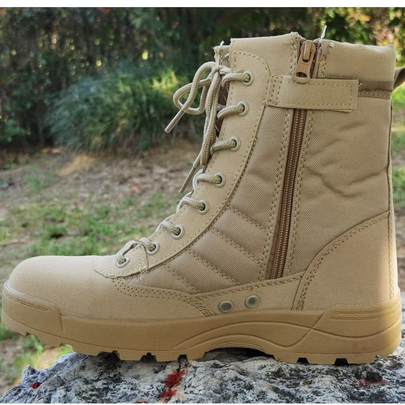 Botas tácticas militares para hombre, zapatos de cuero transpirables para exteriores, combate del Ejército, talla grande, senderismo en el desierto, Invierno - imagen 5