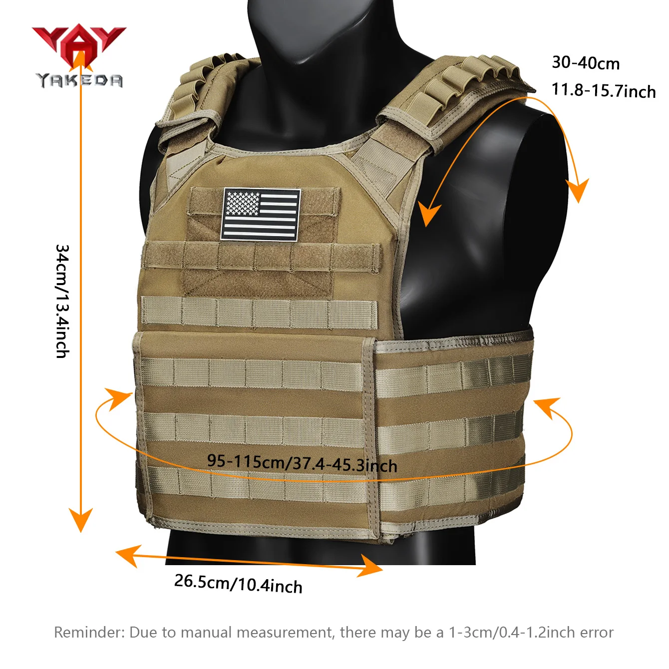 El chaleco de caza MOLLE multifuncional YAKEDA tiene una potente función de expansión de material resistente al desgaste y al desgarro - imagen 4