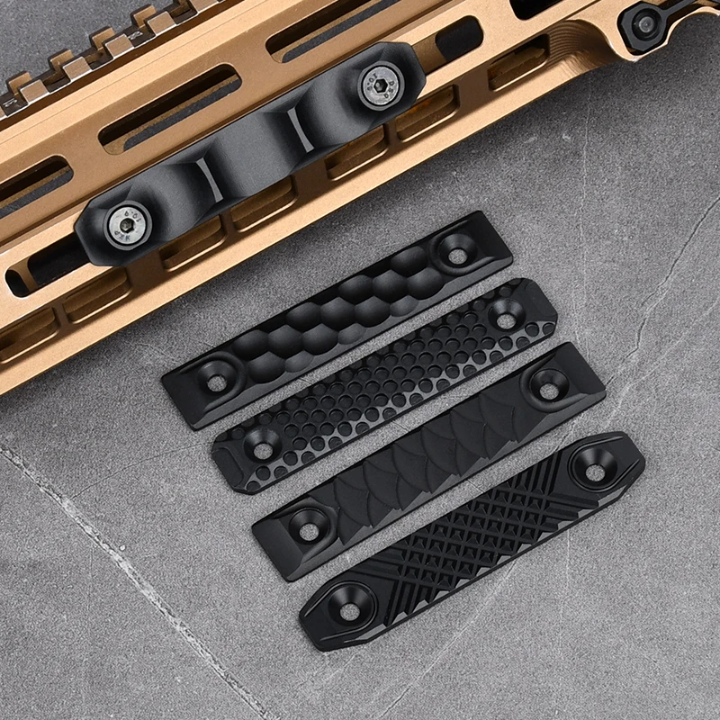 WADSN tira antideslizante de Metal L/S BK patrón guarnición 1 pieza 8/12 CM hoja de Metal montaje en superficie Mlok Keymod sistema accesorios de juguete - imagen 4