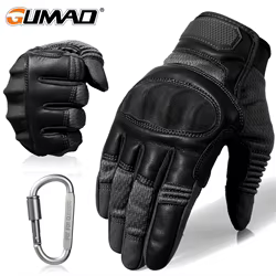 Guantes tácticos de cuero PU para pantalla táctil, combate, Airsoft, senderismo, ciclismo, escalada, tiro, guantes de dedo completo, equipo de protección para hombres
