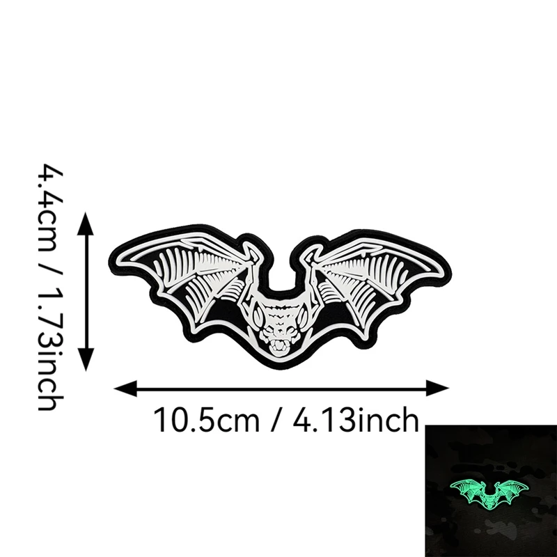 Parches de gancho y bucle de murciélago, PVC, capítulo de moral, ropa para exteriores, mochila, insignia de parche noctilucente diy - imagen 4